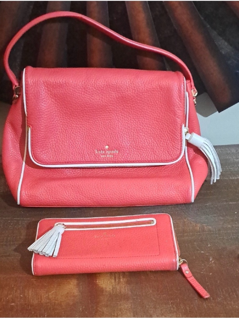 Kate Spade Coral Shoulder Bag and Wallet